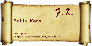 Felix Kata névjegykártya